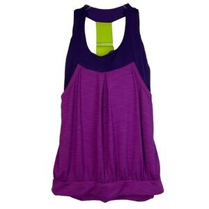 Moxie Cycling Iris Purple Layered Tank Top Small NWT